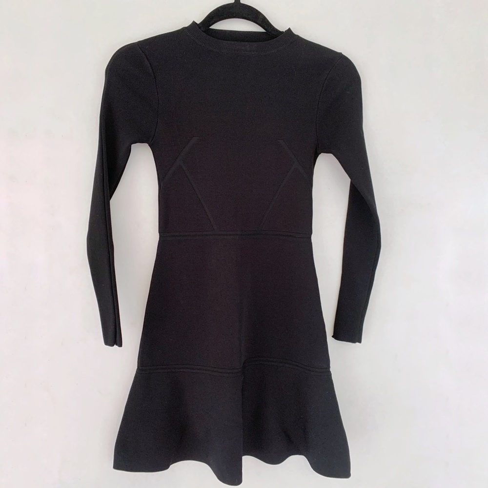 Zara black fit and flare sweater dress